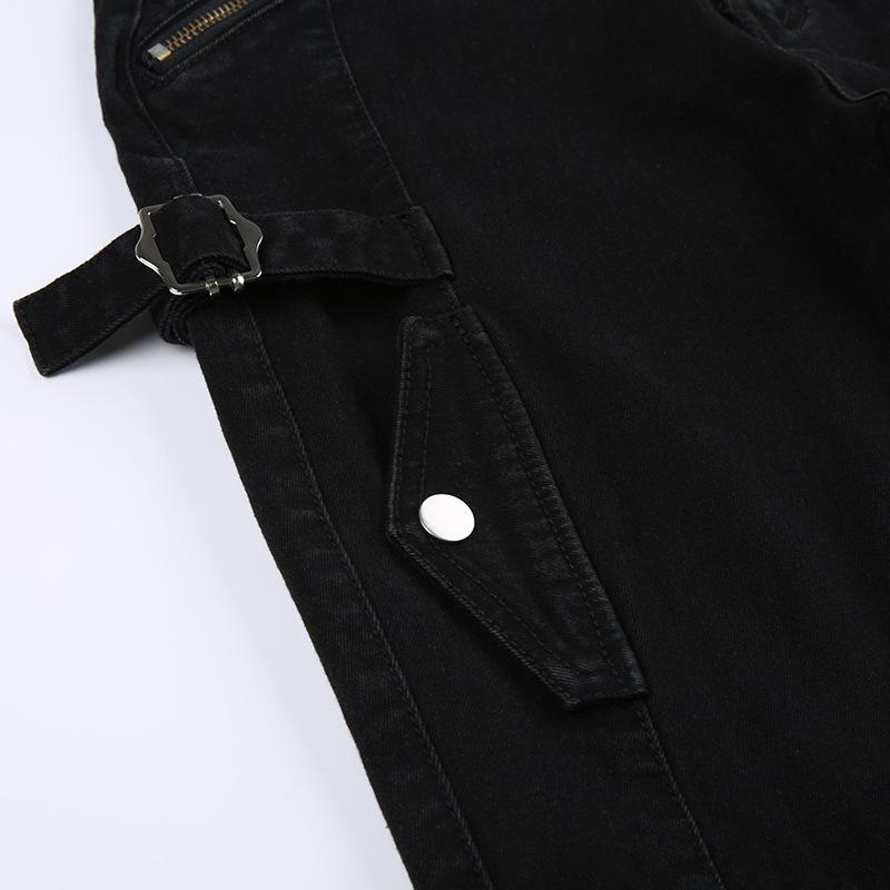 WTEMPO Brand Retro Street Hot Girls Style Low Waist Micro Flare Jeans Personality Pocket Casual Pants Women Micro Flare Pants