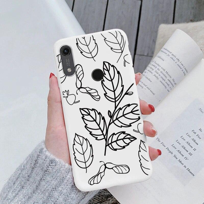 Милый мультяшный чехол для Huawei Y6 2019 с отверстием для пары, синий цветочный столик, мягкий чехол из ТПУ для Huawei Y6 2019, розовый узор, большое сердце, противоударная защитная задняя сумка