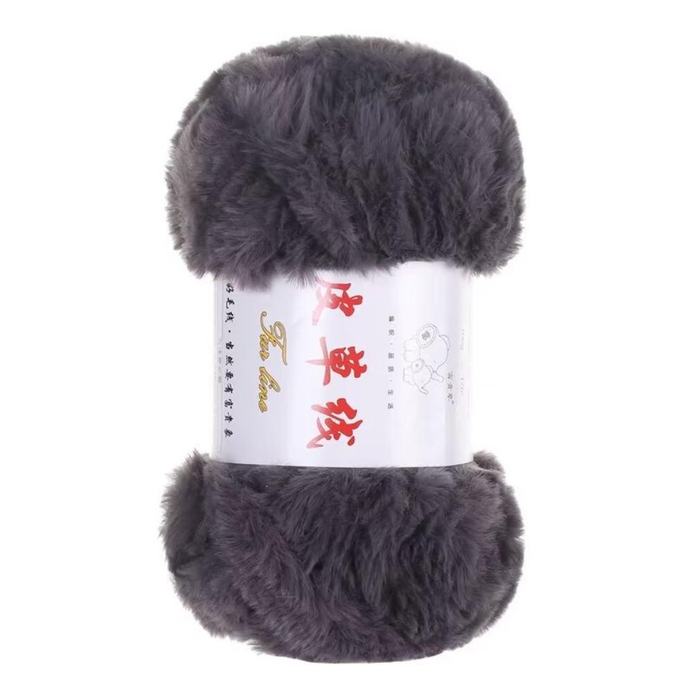 100g Roll Faux Fur Yarn Soft Material Anti-Pilling Chunky Fur Yarn Fluffy Texture Solid Color Fluffy Yarn Knit Scarf Hat
