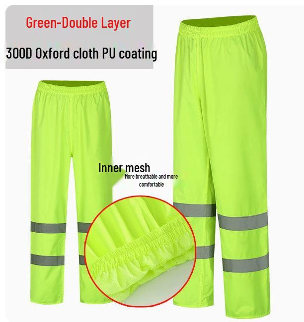 High Visibility Reflective Raincoat Set - 300D Oxford Cloth, Split Design for Outdoor Traffic, Duty, and Rescue Use