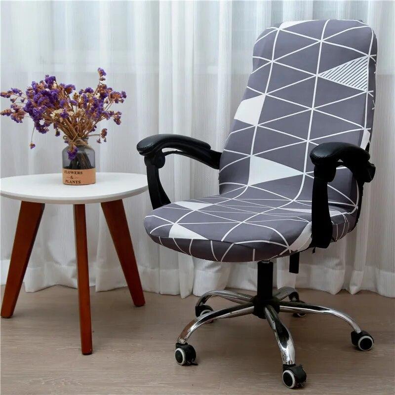 Office Rotating Computer Chair Cover Elastic Printed Chair Covers Anti-dirty Washable Lift Seat Protector Case for Meeting Room