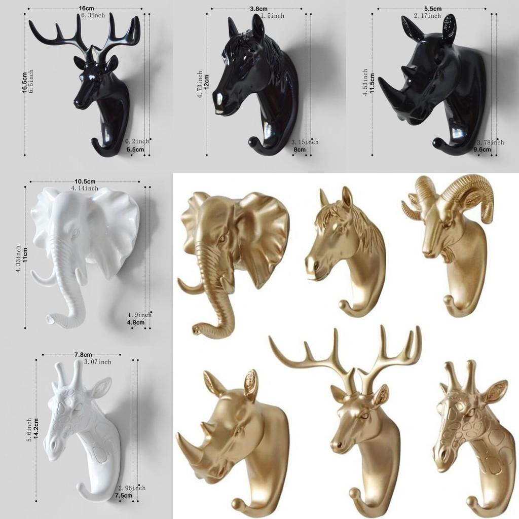 Elegant White Deer Head Wall Hook No Drill Required Strong Adhesive