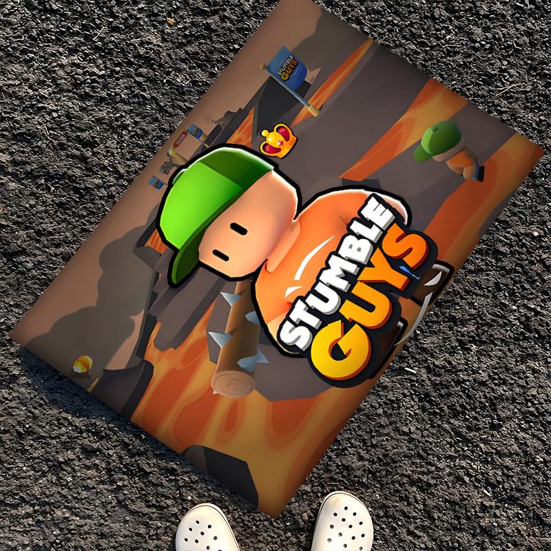 Stumble Guys Polyester Carpet, Soft Indoor Mat for Office Chair, Living Room, Computer Desk - Decorative Home Office Rug Design