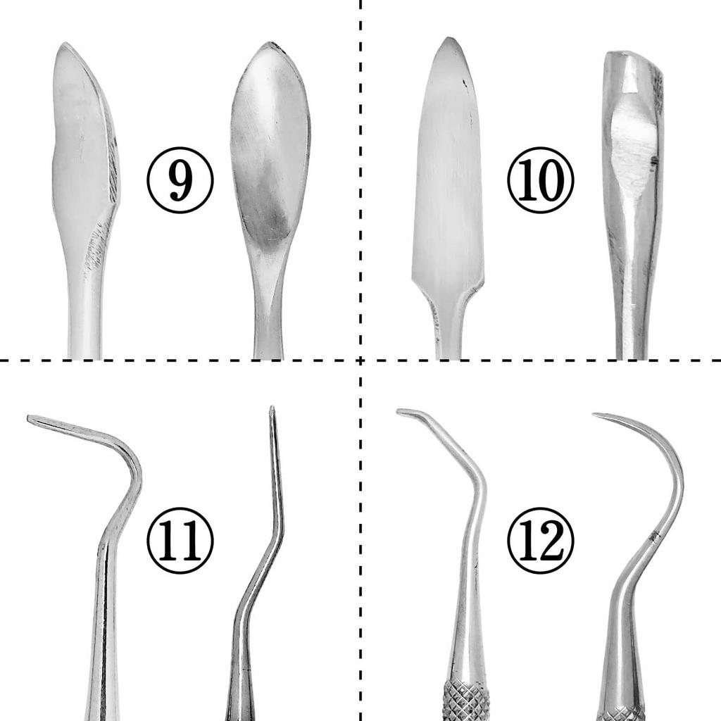 Set of 12 Metal Double-Headed Spatulas, Tools for Beginners of Lost Wax Casting