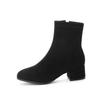 Fashion Woman Ankle Boots 2025 Autumn Winter Round Toe Low Heel Flock Black Comfortable Booties Lady Shoes Big Size 31 32 33 40 41 42 43