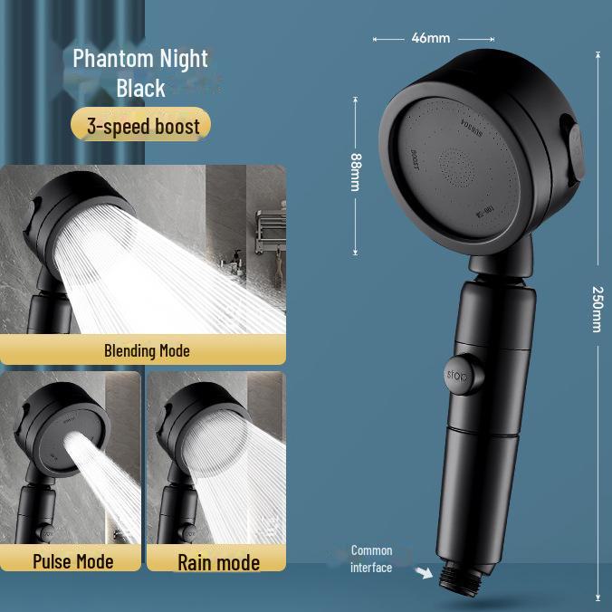 Ручная душевая лейка под давлением с фильтром для воды и функцией остановки нажатием одной кнопки