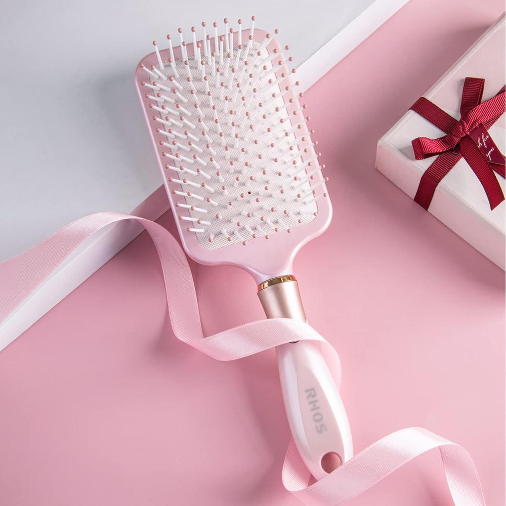 Лопатка для волос RHOS улучшает состояние кожи головы как для влажных, так и для сухих волос. Подарочная щетка, щетка, качество, уход, расческа, антистатическая, гладкая, использование, для женщин, для мужчин, подарок,