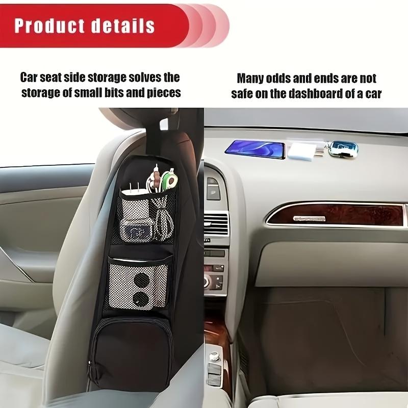 600D Oxford Cloth Car Storage Bag, 1pc Seat Organizer with Multiple Pockets, Multi-Purpose Mesh Pocket for Cars, SUVs and Trucks