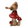 Country Living Bird Standing On Mushrooms Ornament