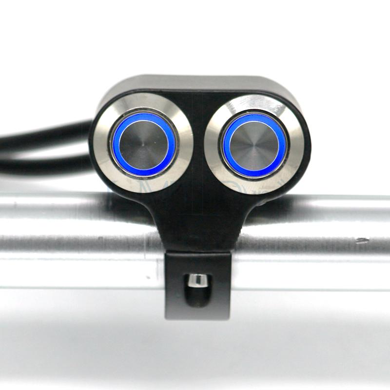 LMoDri Мотоцикл 22 м DIY Переключатели Крепление на руль Фара Опасность Тормозная противотуманная фара ВКЛ-ВЫКЛ Светодиодный индикатор из алюминиевого сплава