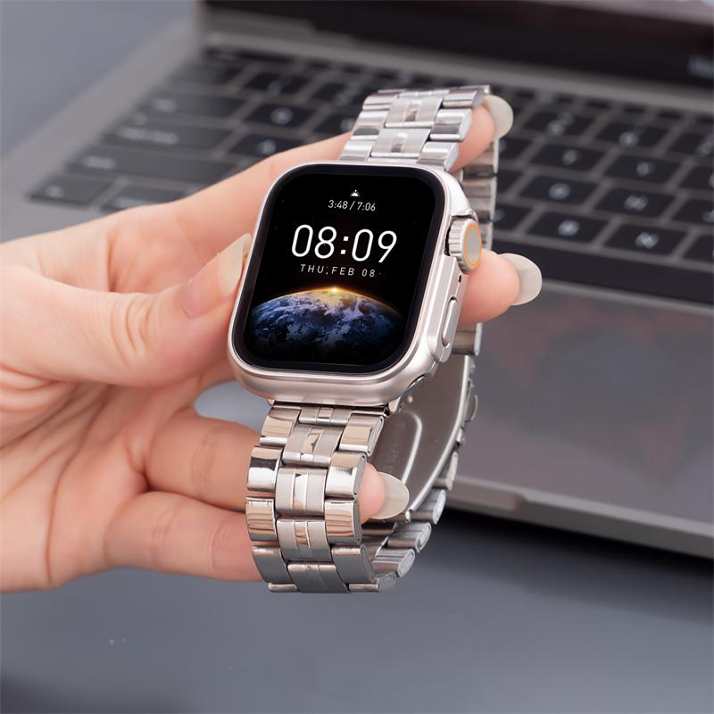 Ремешок из нержавеющей стали для Apple Watch Ultra1/2/3 49 мм Металлический браслет для iWatch 11 10 9 8 SE3 46 мм 45 мм 41 42 мм 40 мм 44 мм Бизнес-ремешок