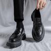 2025 тренд повседневные удобные кожаные туфли британские круглые туфли с одной педалью корейская версия туфли на платформе мужские 2153-R