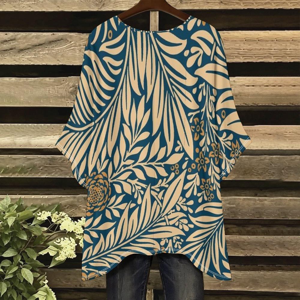 Women's large-size short-sleeved T-shirt with irregular hem design