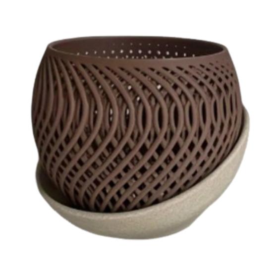 Цветочный горшок, напечатанный на 3D-принтере, легкий цветочный горшок с дренажными отверстиями, кашпо для орхидей с поддоном для комнатных растений, уличного декора для сада и дома