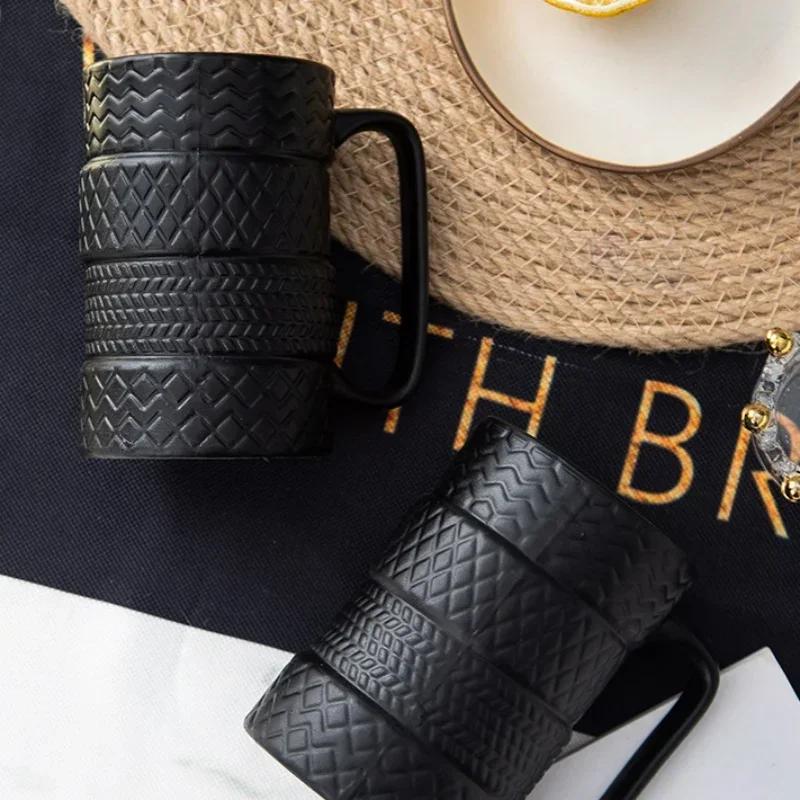 500ML Tire Shaped Ceramic Coffee Mug Office Home Espresso Breakfast Milk Mugs Car Lover Creative Novelty Birthday Gift Water Cup
