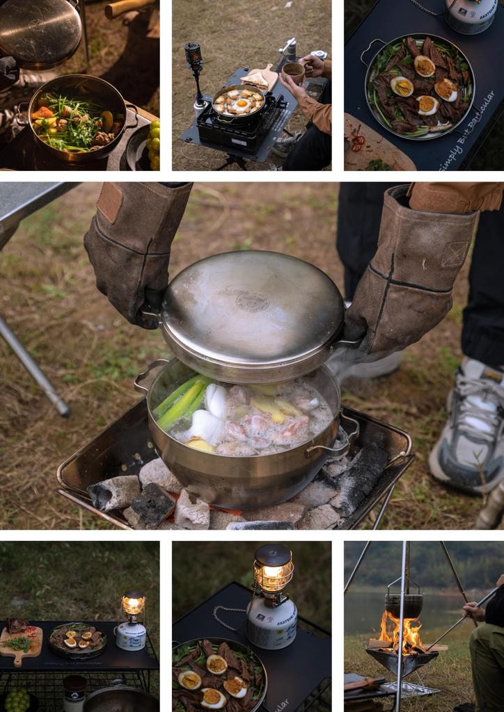 CAMPING MOON Outdoor Dutch Camping Stainless Steel Dutch Stainless Steel Oven, 8-inch, Oven, 304, DO-27