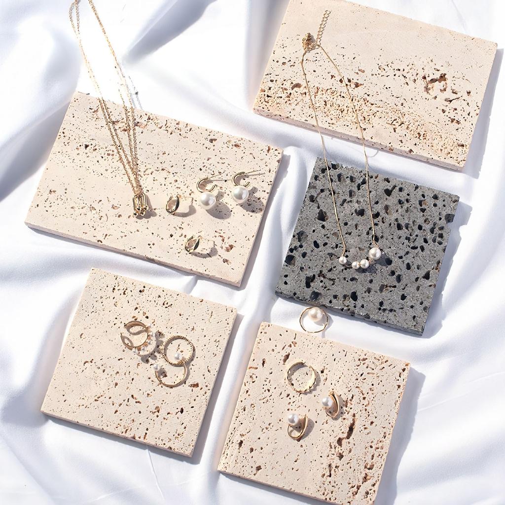 Leiasnow Photography Подставка Аксессуары Подставка для украшений Реквизит Инструменты для фотографии Дисплей Выставочная подставка Каменная плита Квадратный Стиль натурального камня