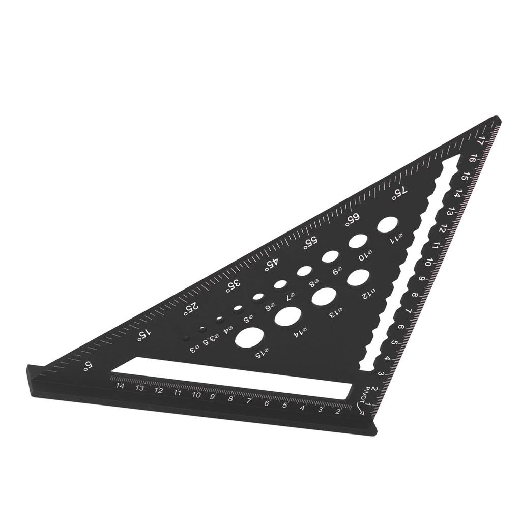 7-дюймовая треугольная линейка, метрическая стропильная линейка, угольник с отверстием 90 градусов, транспортир из алюминиевого сплава
