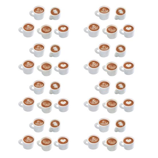 40Pcs Mini Resin Coffee Cups Statues Vivid Appearance Micro Landscape Ornament DIY Crafts Lightweight Dollhouse Decor
