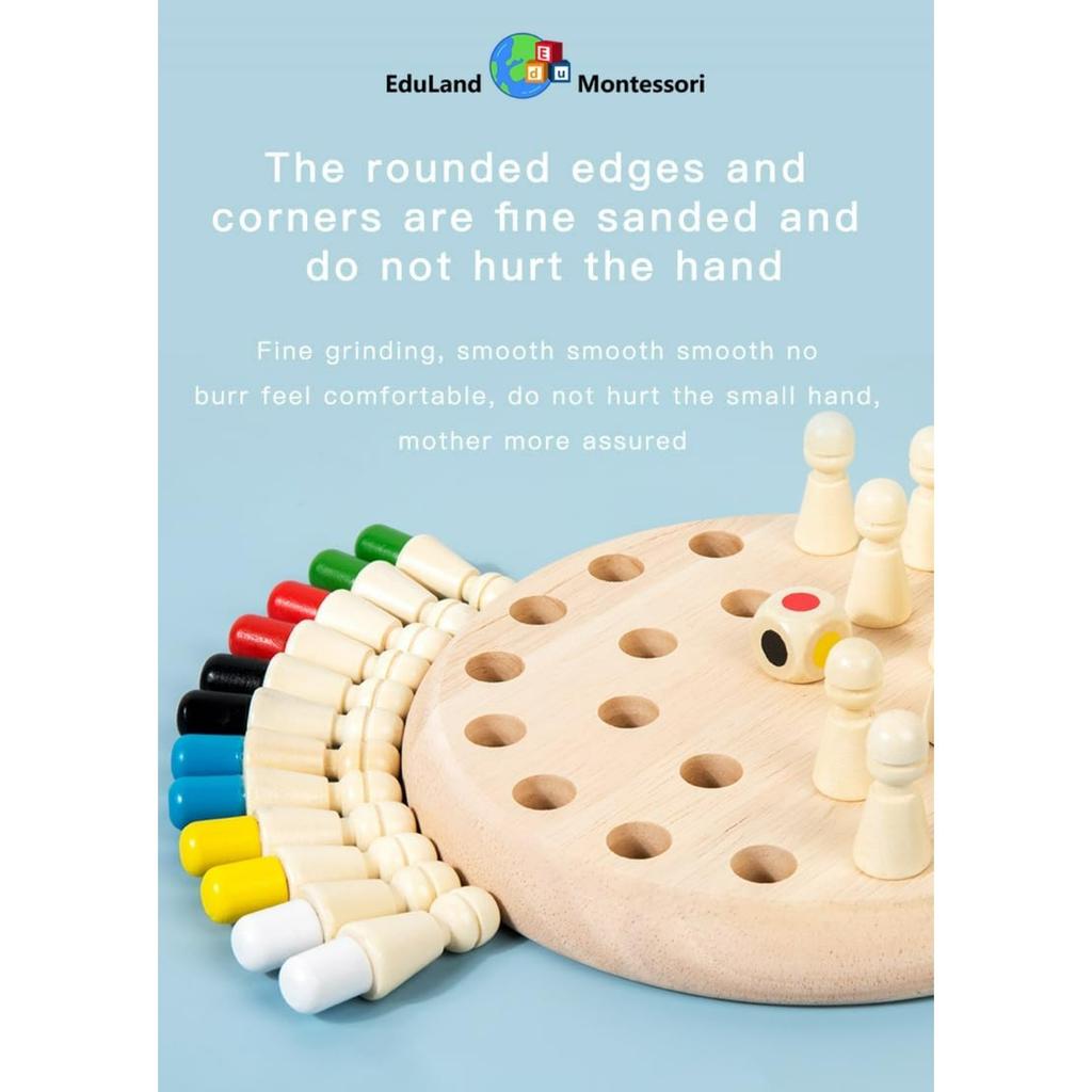 Sensorial Wooden Memory Match Color Peg Board Chess Game, Color Memory Family Game Battle Game Interaction, Educational Toy Intelligent Game
