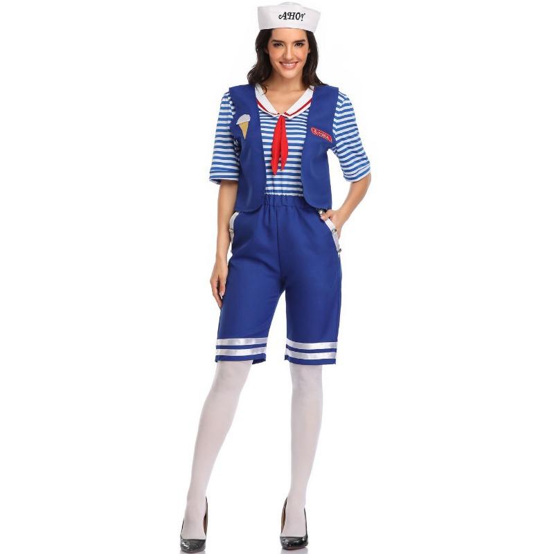 M-XL Очень странные дела Очень странные дела 3 Продавец мороженого Темно-синяя униформа Косплей Униформа Костюм