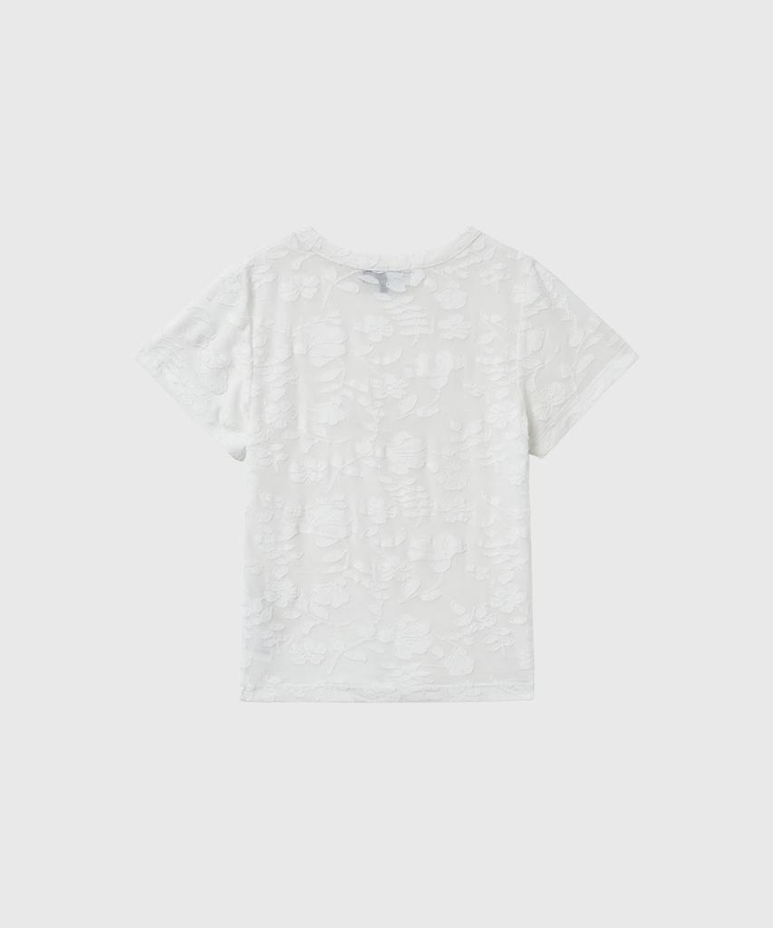 GENERALIDEA Floral Sheer Short Sleeve T-Shirt [White] / Gf2Lts508