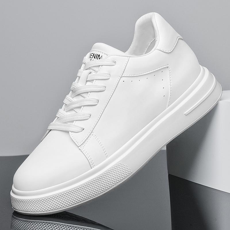 Fashion Genuine Leather Men Casual Shoes Fashion Sport Platform Shoes Increase Height Sneakers Male Skateboard Footwear Tenis Masculino