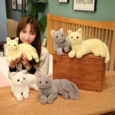 Имитация кошки плюшевые игрушки милые мохнатые котята куклы мягкие животные для детей девочек подарок на день рождения декор комнаты