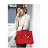 Red Handheld Head Layer Genuine Leather Large Bag Genuine Leather Women's Bag Large Capacity Handbag Temperament Lychee Pattern Platinum Bag