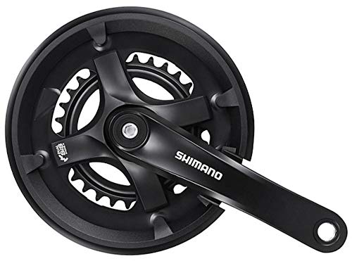 Система шатунов SHIMANO Black 46X30T 175 мм с защитой цепи Совместимая каретка с квадратным валом EFCTY5012E60CLB FC-TY501-2 8S/7S 122,5 мм (LL123)