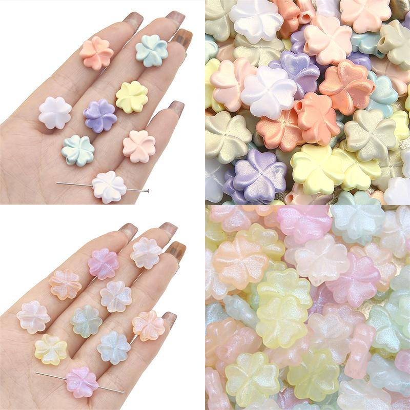 30 шт. акриловые разноцветные бусины с цветами и листьями для DIY ожерелье, браслет, серьги, изготовление ювелирных изделий, аксессуары для рукоделия