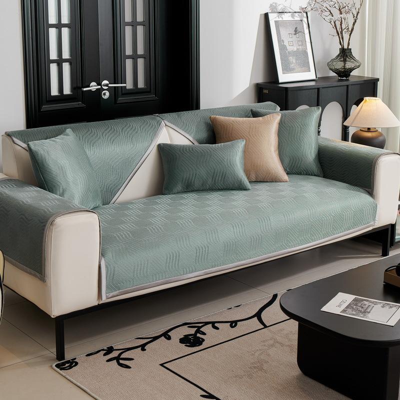 New Ice Silk Sofa Cushion Light Luxury Mat Mat Non-Slip Leather Sofa Cover Summer Summer Simple And Modern