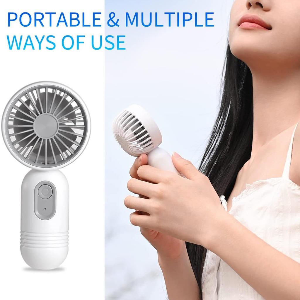 3pcs Portable Mini Handheld Fan with 3-speed for Travel USB Rechargeable Battery Operated Eyelash Fans