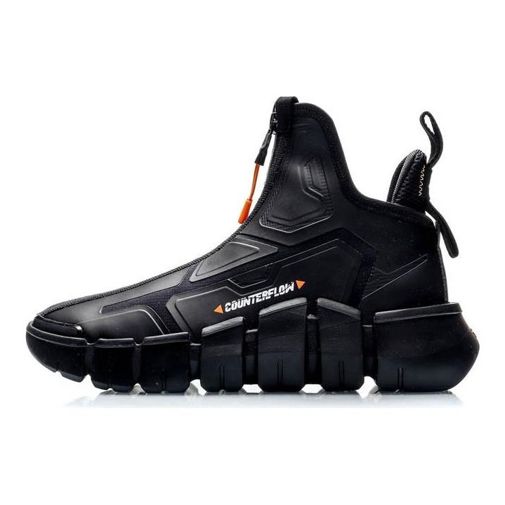 Li Ning CF Нескользящие износостойкие Высокие Баскетбольные кроссовки Мужские Черные AGBP101-2