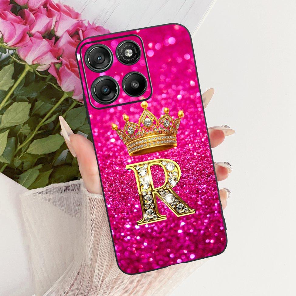 Phone Case For Moto G67 Power 5G Cover Silicone Luxury Letters Crown Soft Funda For Motorola Moto G67 Power 5G Casing