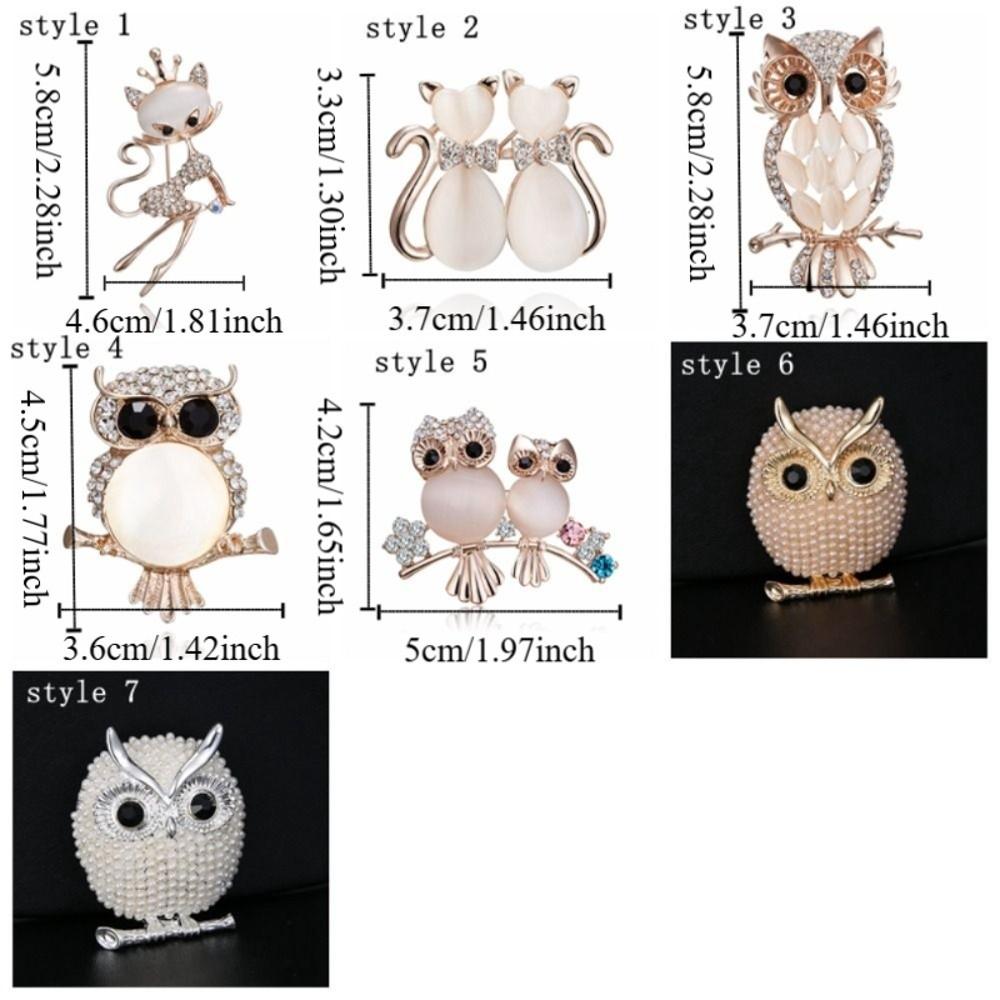 Sparkling Rhinestone Owl Brooches Luxury Lapel Pins Elegant Animal Brooches Office