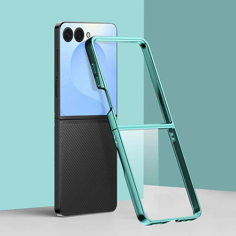 Электролитический прозрачный чехол для телефона Samsung Galaxy Z Flip 7 Flip 6 Flip 5 Flip 4 Flip 3 Ударопрочная жесткая крышка из ПК Capa