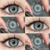 2Pcs Natural Green Colored Contacts Blue Lenses Korean Brown Eye Contacts Yearly Lens Makeup Gray Pupils Use for Eye