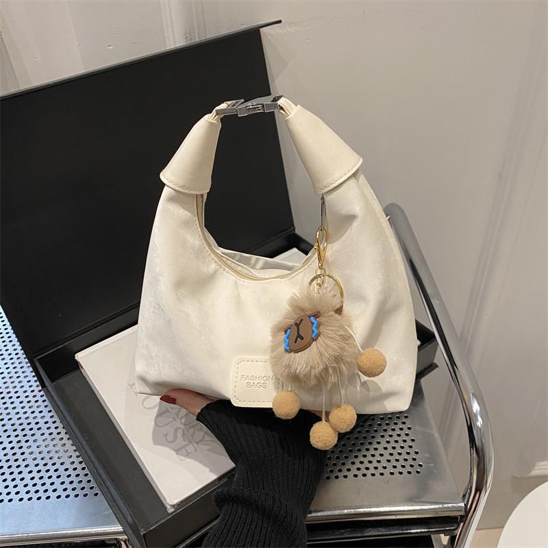 Chic Pu Material Shoulder Pillow Handbag For Women With Unique Design And Soft Feel