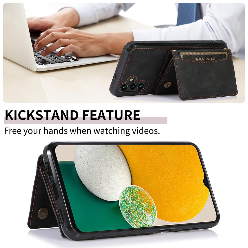 For Samsung Galaxy S25+/S24+ Phone Case Tri-Fold Wallet Kickstand PU Leather+TPU Back Cover