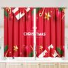 2 Pieces - Christmas - Printed Curtain - Polyester Material - Suitable for Bedroom, Living Room, Study Private Curtain