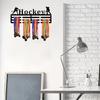 1pc Metal Wall Ornament: Hockey Medal Hanger for Sporty Display.Unique Metal Hanger: Hockey Player Name Medal Display.
