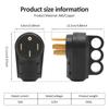 50Amp RV Plug Male Replacement NEMA 14-50P 125V 4 Prong Electrical Power Connector Extension Cord End with Easy To Grip Handle