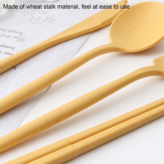 4 шт./компл. наборы столовых приборов креативные с футляром пластиковые портативные наборы ложек и вилок