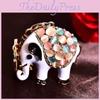 Colorful Elephant Cat Eye Stone Rhinestone Car Keychain Keyring For Women Gifts