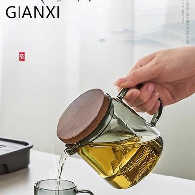 Чайный сервиз GIANXI с разделением чая и воды, чайник для домашнего заваривания, чайный поднос, китайская чайная церемония, термостойкая стеклянная чашка