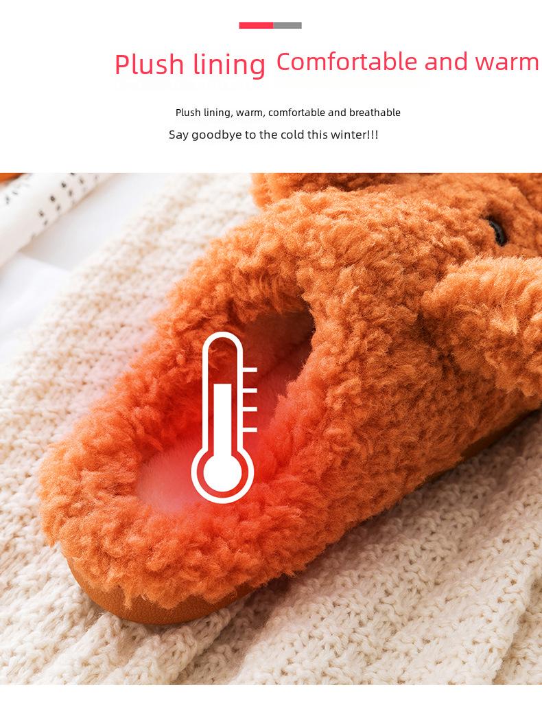 Милые женские нескользящие плюшевые хлопковые тапочки - уютная домашняя обувь для осени и зимы