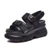 Summer Ladies Sandals Buckle Design Black White Platform Sandals Comfortable Ladies Platform Beach Shoes 35 -43
