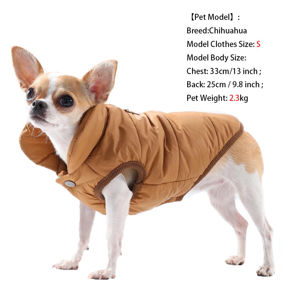 Thicken Fleece Dog Jacket For Winter Warm Puppy Coat With D-ring Outdoor Waterproof Pet Outfits For Small Medium Dogs Chihuahua