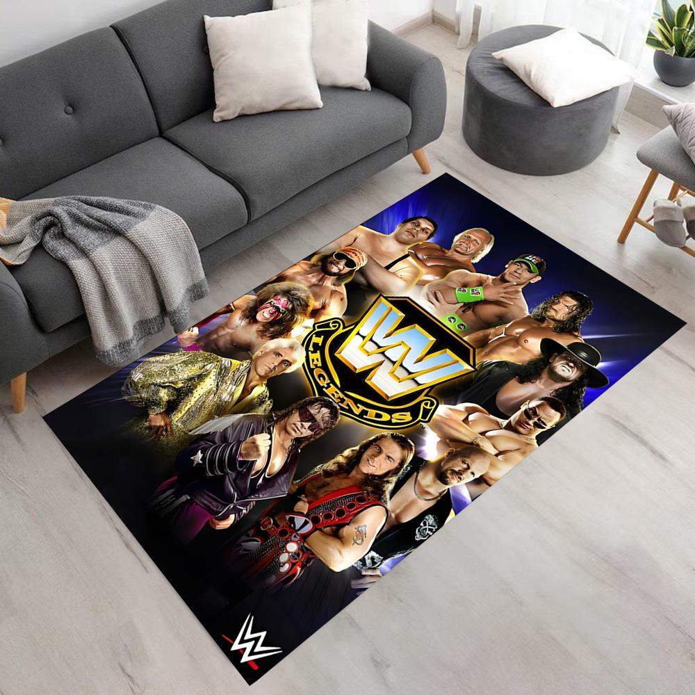 WWE Superstars Collage Carpet Perfect for Dormitory Decorate room Entryway Kitchen Anti-slip Rug Anime Office Decor Birthday/Christmas Gift